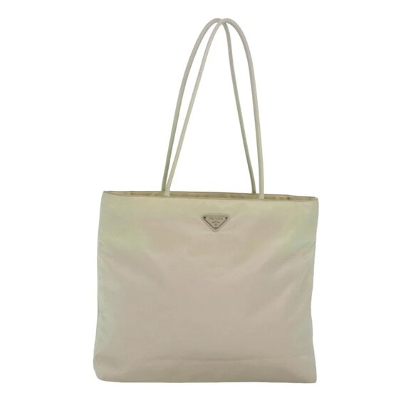 PRADA Tote Bag Nylon White Auth 82568 - Picture 1 of 15